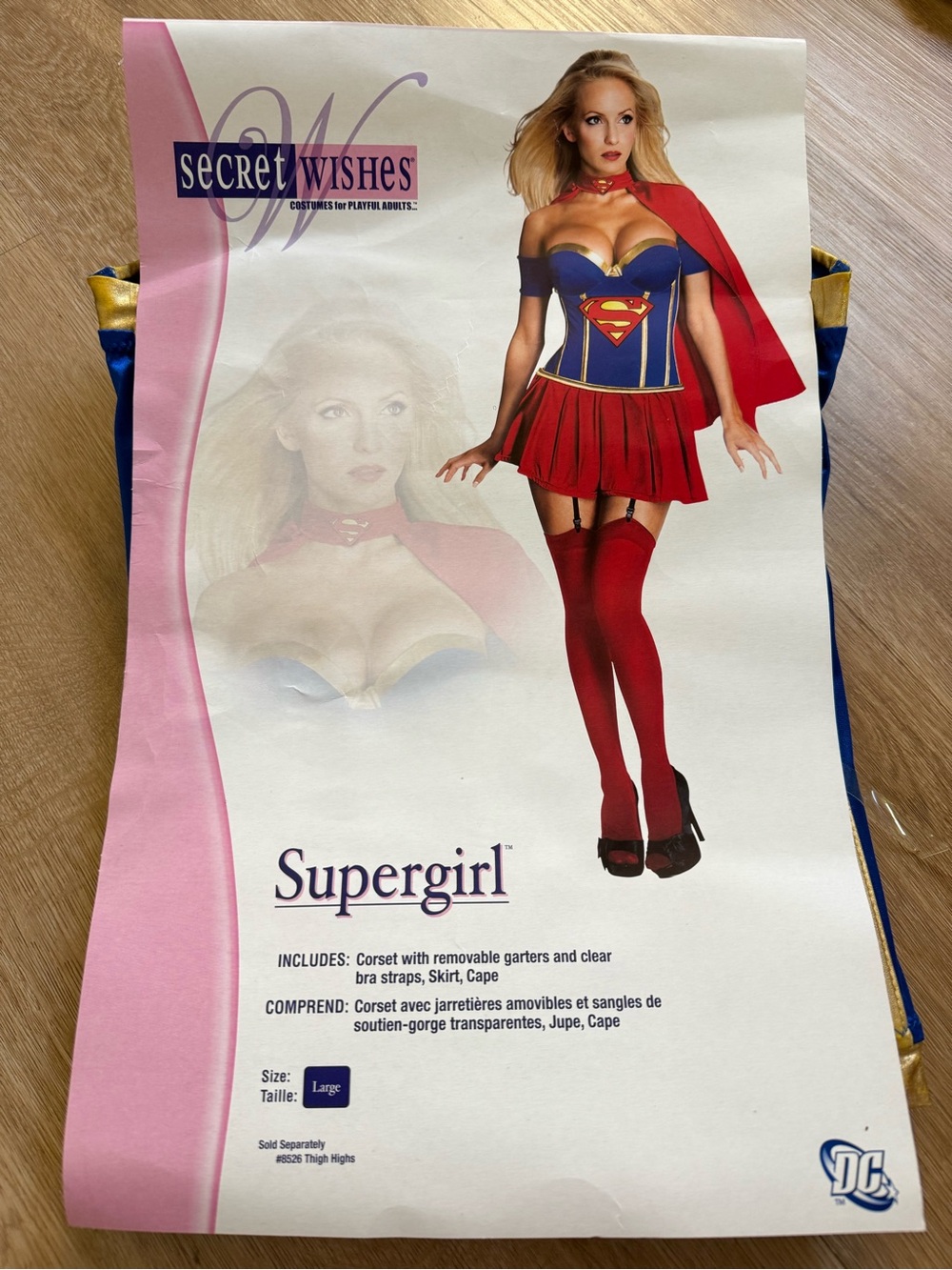 Supergirl Sexy Costume - Blue, Red, Gold